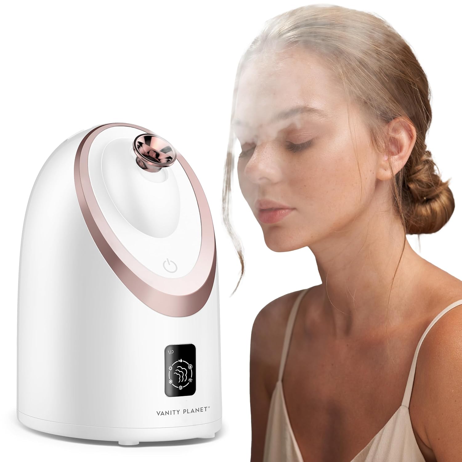Vanity Planet Senia Hot and Cold Facial Steamer - Face Steamer for Facial Deep Cleaning, Aromatherapy, Detoxifying and Moisturizing - Steamer for Face with 6-Mode Smart Steam Technology