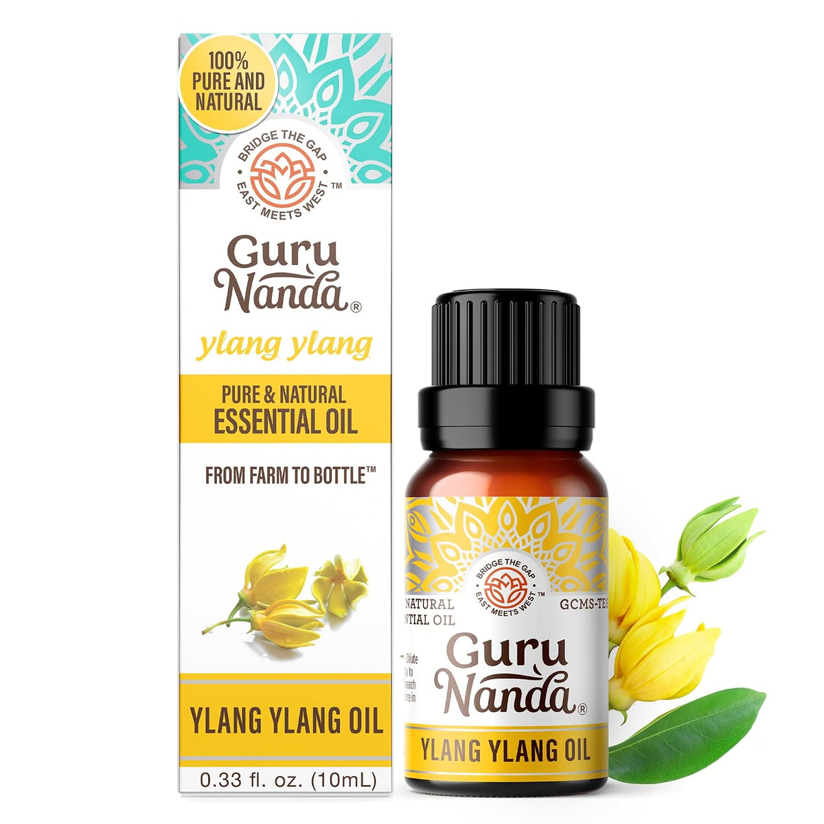 GuruNanda Ylang Ylang Essential Oil (10 ml) - 100% Pure