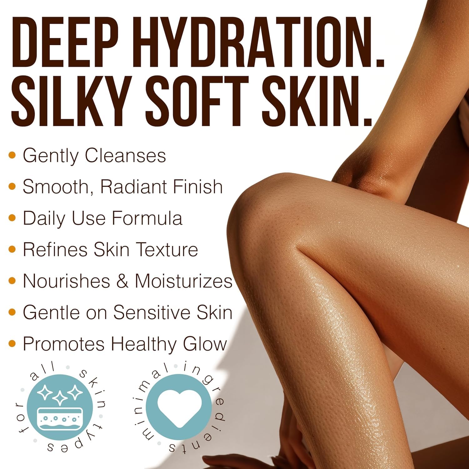Shower Oil with Pure Sweet Almond Oil | Cleansing Oil Body Wash for Daily Use | Hydrating Body Wash for Dry and Sensitive Skin | Almond Soap for Softer Skin for Your Whole Family | 16.9 Fl Oz