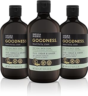 Baylis & Harding Goodness Oud, Cedar & Amber Natural Bubble Bath 16.9 fl. oz (Pack of 3) - Biodegradable Formula - Vegan Friendly