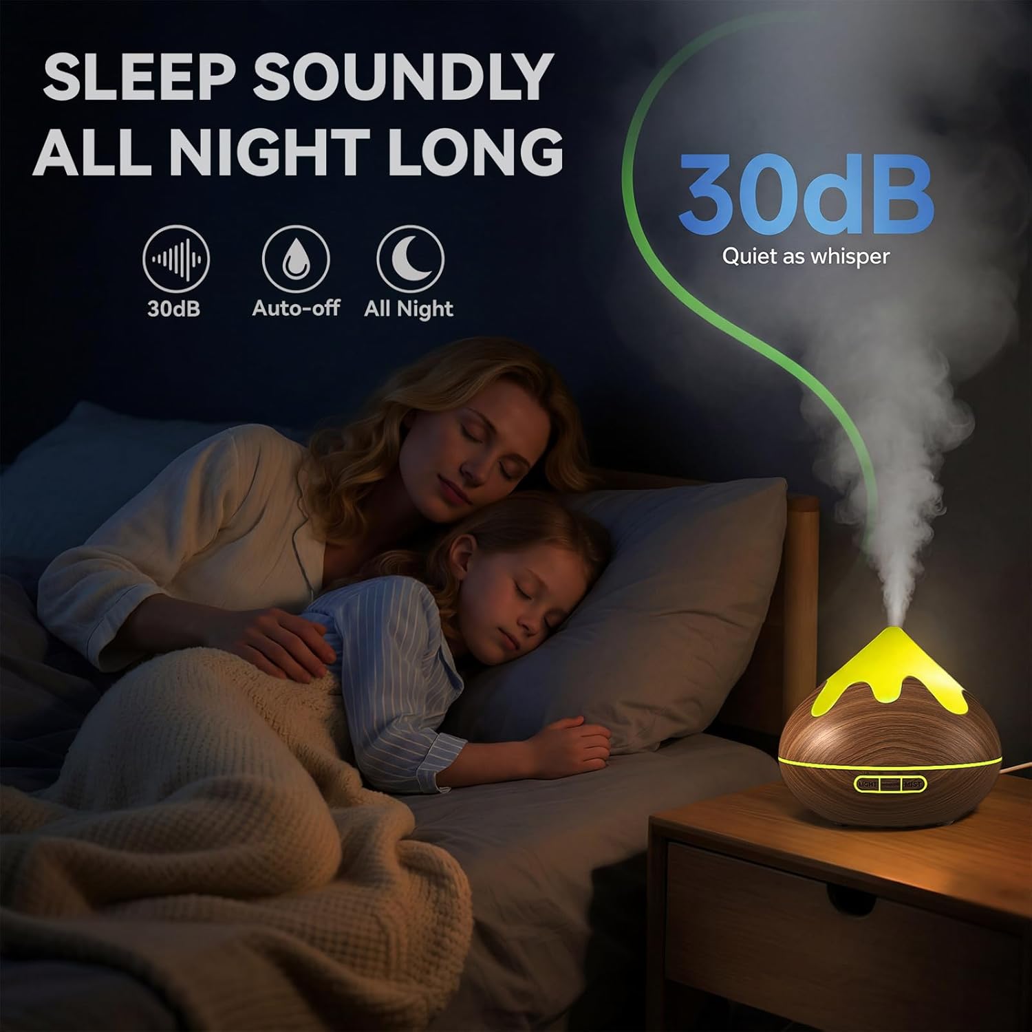 500ML Essential Oil Diffuser, Ultrasonic Aromatherapy Diffuser with Remote Control, Air Diffusers for Home Office Room, Fragrance Aroma Diffuser with 7 Color LED & 2 Mist Mode, Mocha Brown