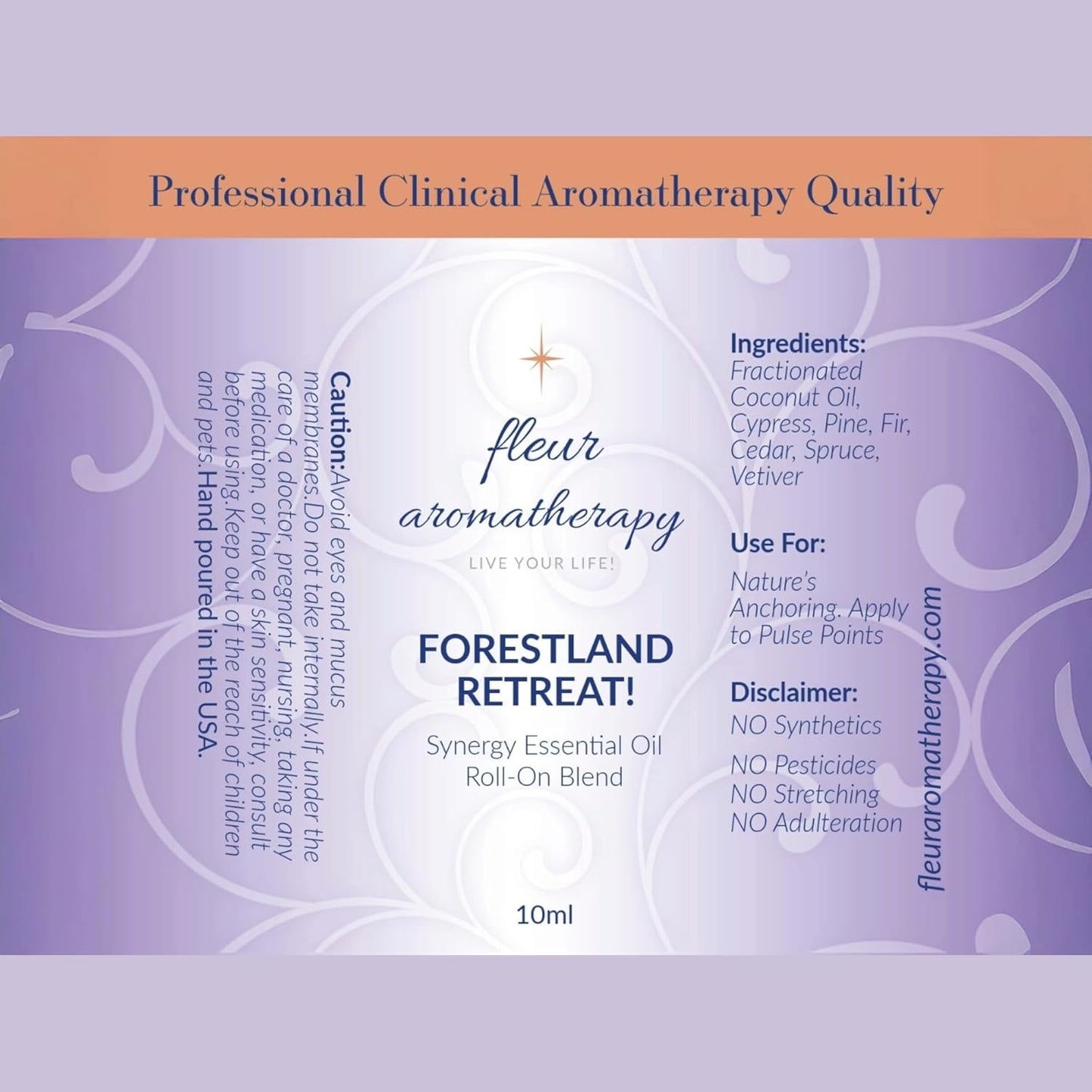 Forestland Retreat Synergistic Essential Oil Roll-On 10ml – Nature's Anchoring On-the-Go Aromatherapy – Professional Clinical Aromatherapy Quality – Fleur Aromatherapy