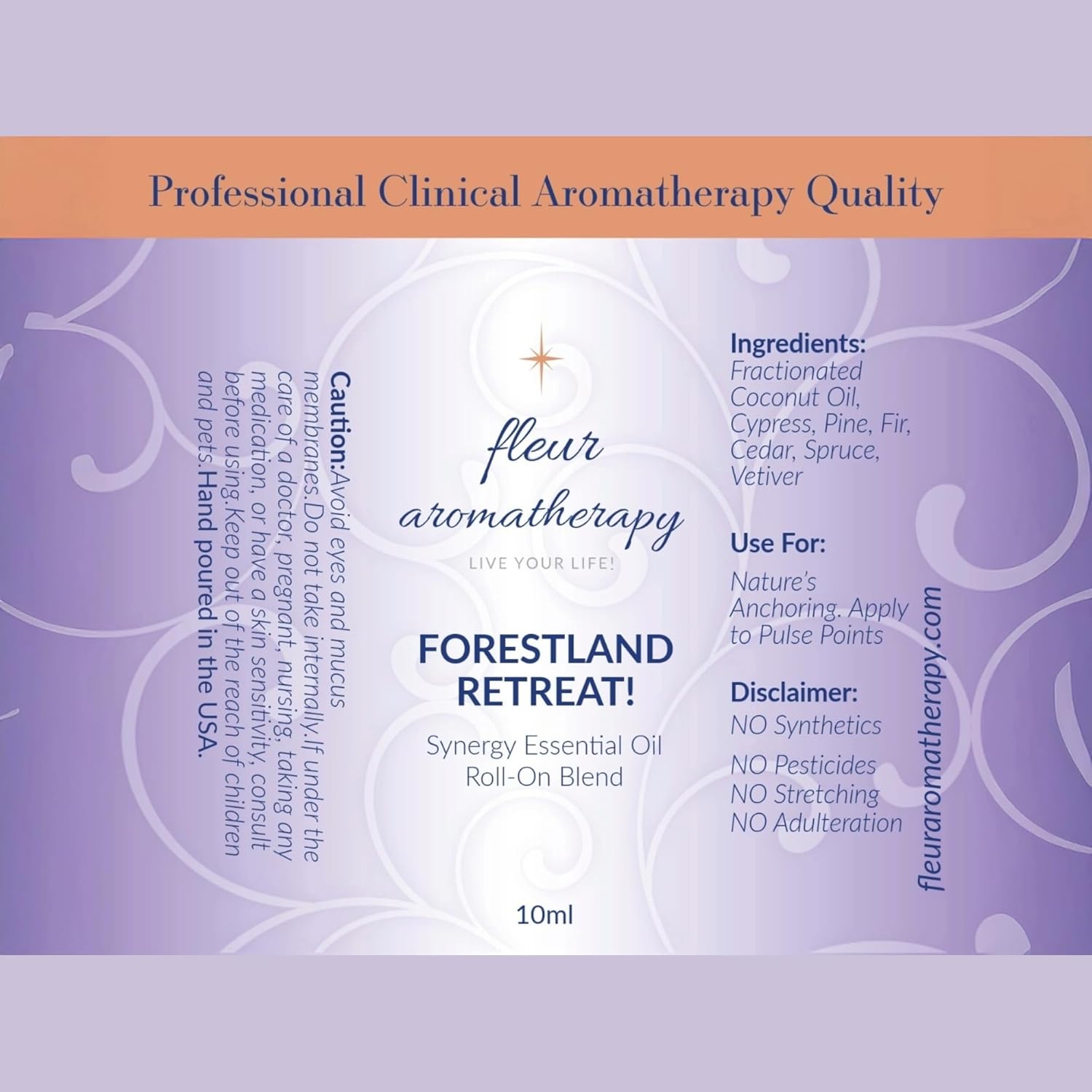 Forestland Retreat Synergistic Essential Oil Roll-On 10ml – Nature's Anchoring On-the-Go Aromatherapy – Professional Clinical Aromatherapy Quality – Fleur Aromatherapy