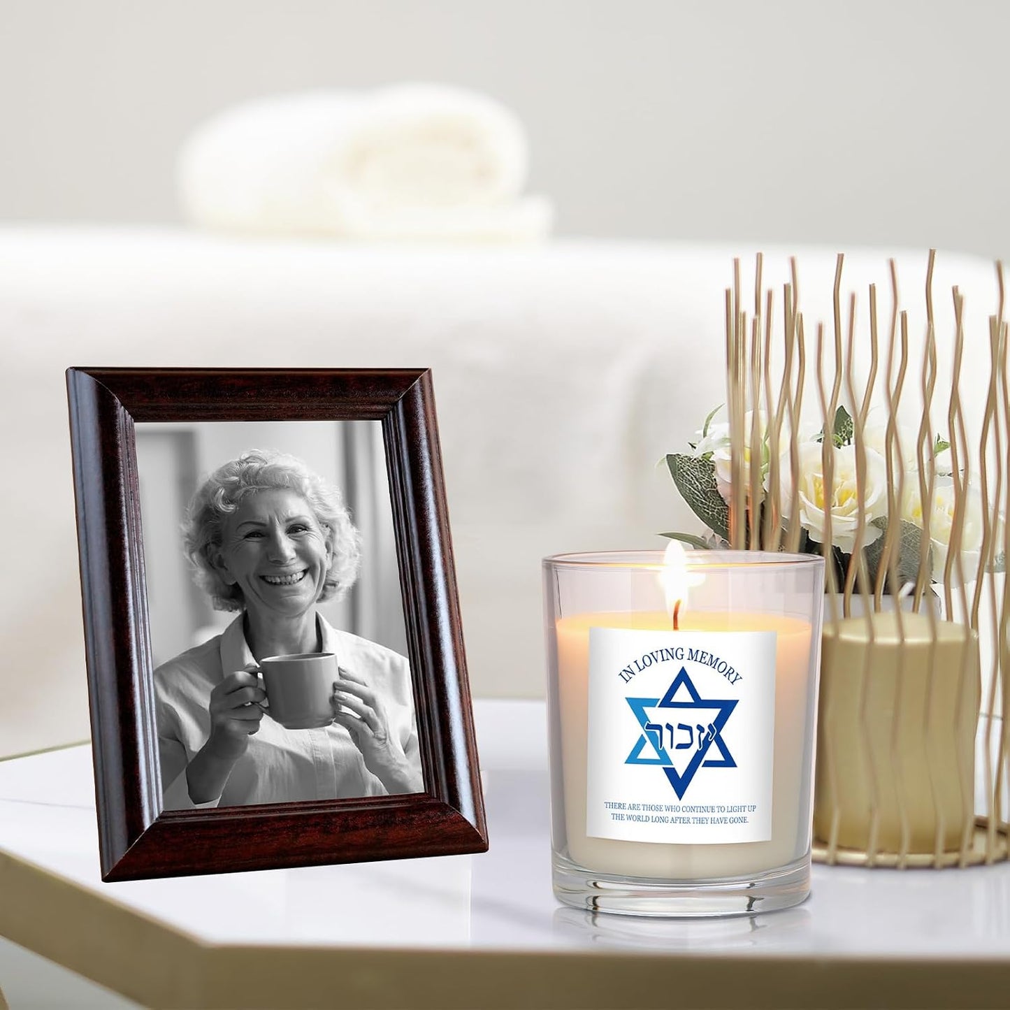 Conelist Yahrzeit Memorial Candles - Yom Kippur Jewish Sympathy Candles Bereavement Gifts Natural Soy Wax Hand Poured for Yizkor and Yom Kippur Holidays(2 Pcs)