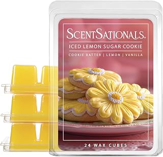 ScentSationals Iced Lemon Sugar Cookies Scented Wax Melts - Cookie Batter, Lemons, & Vanilla, 10oz (24 Cubes)