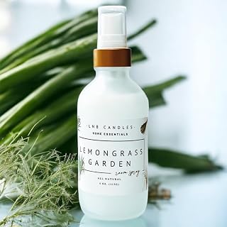 Lemongrass Scent Natural Room Linen Spray Clean Ingredients Made In USA Vegan Air Freshener Interior Long Lasting Relaxing Pet Friendly Essential Oils Bedding Pillows Bathroom Bedroom Living Spaces