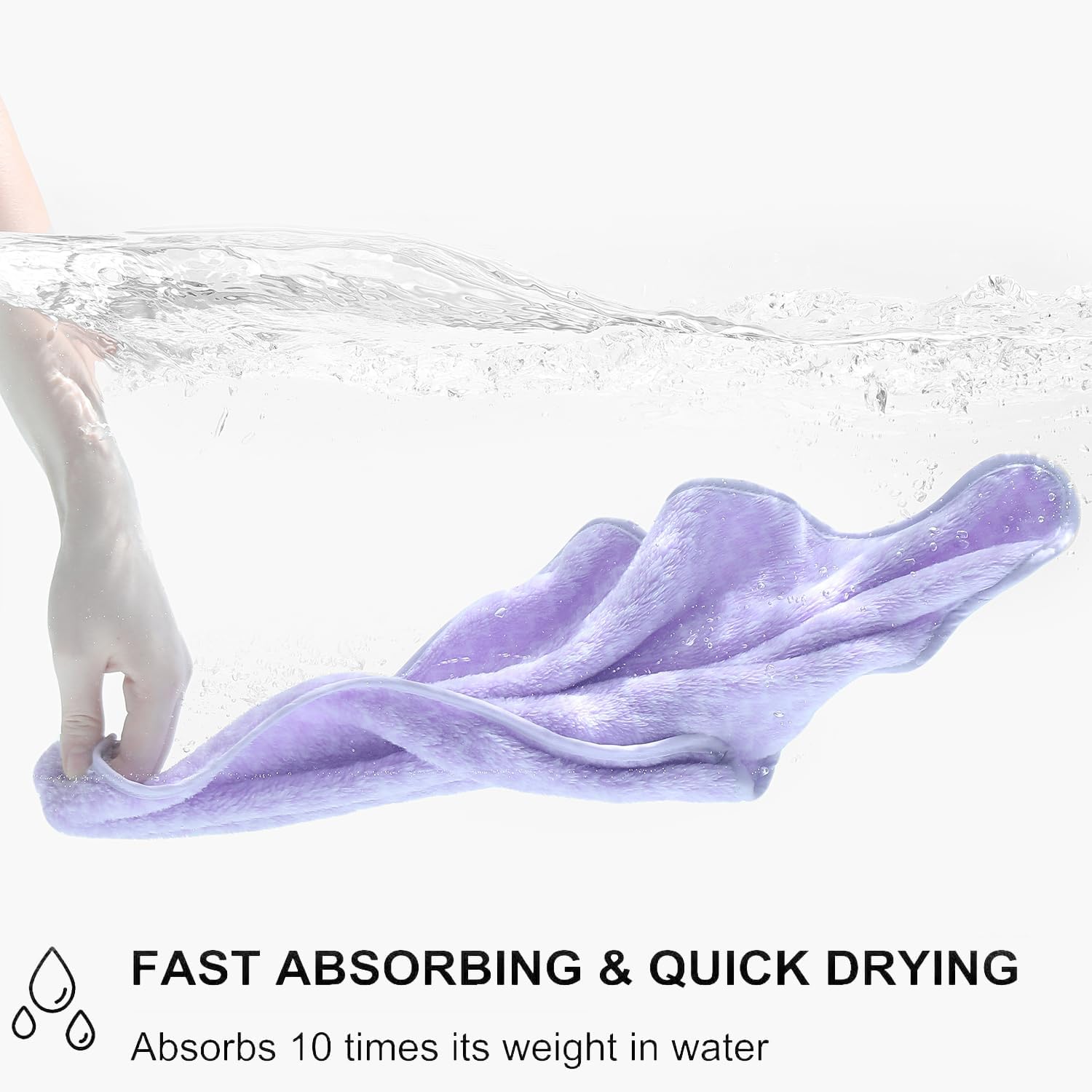 18 Piece Bath Towels Set,100% Microfiber Family Bathroom Towel with Hanging Loops-6 Bath Towels,6 Hand Towels,6 Washcloths,Quick Dry Highly Absorbent Shower Towel for Bathroom,Hotel,Spa-Light Purple