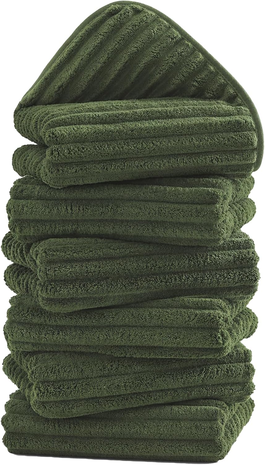 6 Pack Microfiber Hand Towels Set, 16 x 28 Inches, Ultra Soft & Highly Absorbent, Quick Dry Towels for Bathroom with Hanging Loop, Gym, Hotel and Spa(Olive Green)