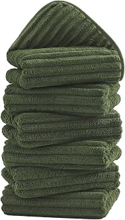 6 Pack Microfiber Hand Towels Set, 16 x 28 Inches, Ultra Soft & Highly Absorbent, Quick Dry Towels for Bathroom with Hanging Loop, Gym, Hotel and Spa(Olive Green)
