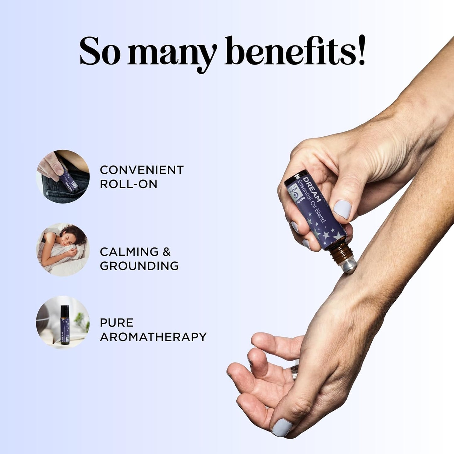 Sleep Essential Oil Roll On - Aromatherapy Essential Oil Roller for Restful Sleep and Relaxation with Pure Lavender & Roman Chamomile - Calming Pre-Diluted Blend for Nighttime Aromatherapy (1-Pack)