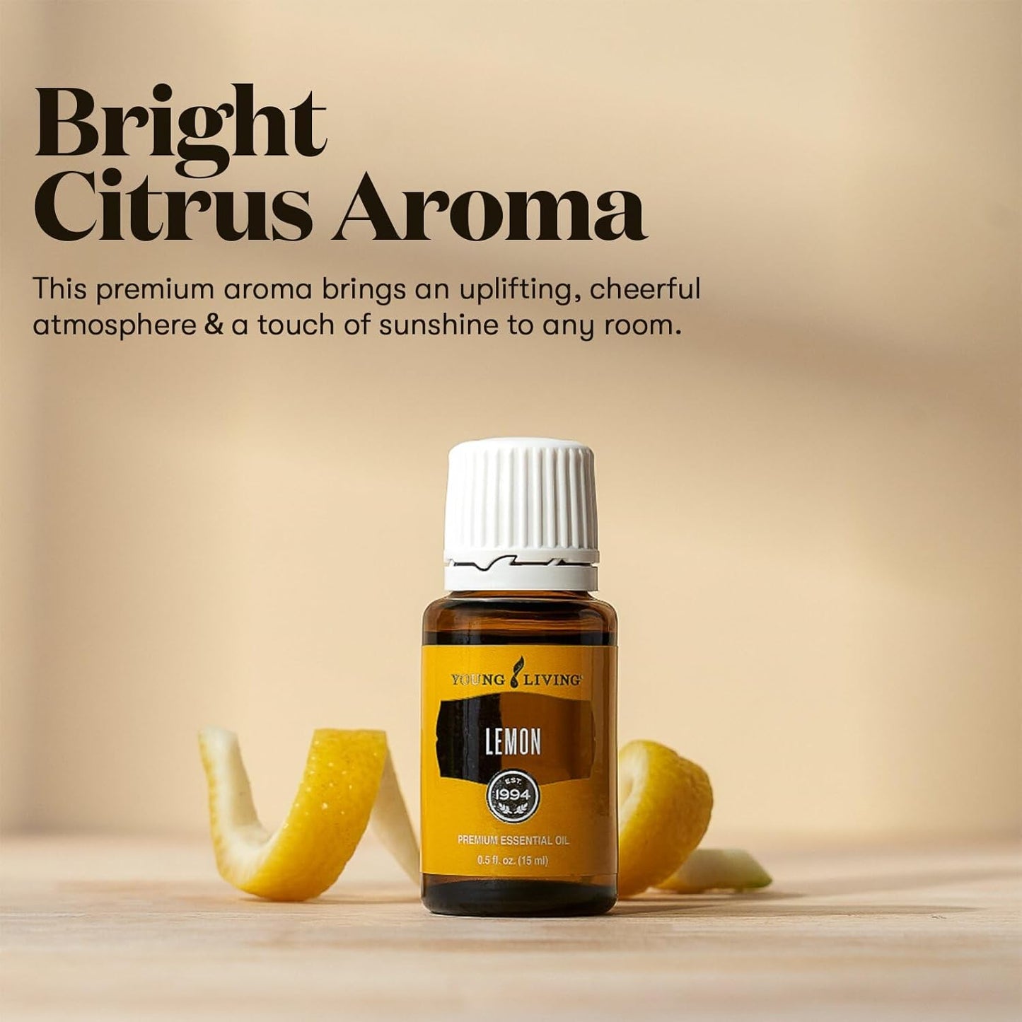Young Living Lemon Essential Oil 15ml – 100% Pure Citrus Essential Oil for Diffuser, Aromatherapy, Natural Lemon Oil for Daily Use