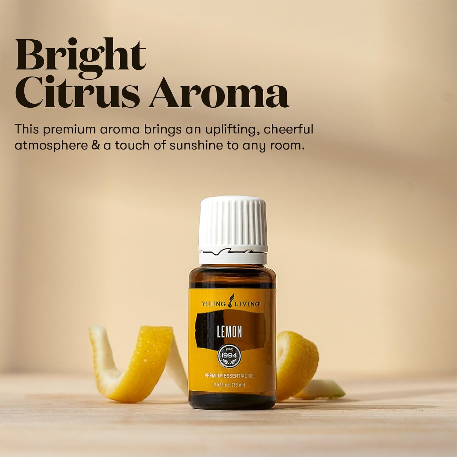 Young Living Lemon Essential Oil 15ml – 100% Pure Citrus Essential Oil for Diffuser, Aromatherapy, Natural Lemon Oil for Daily Use