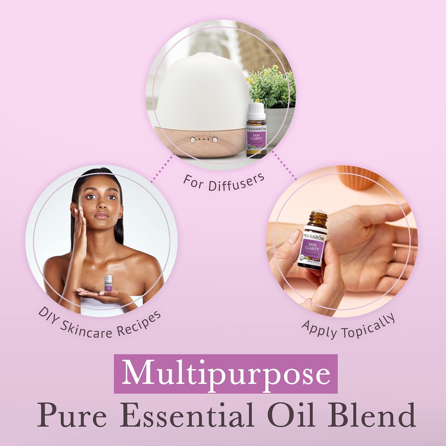 Pranarom Skin Clarity 15ml Pure Essential Oil Blend - Lavender, Tea Tree, Thyme, Rosemary, Niaouli, German Chamomile