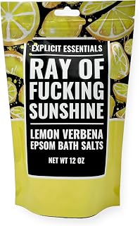 Explicit Essentials Lemon Verbena Epsom Bath Salts, 12 oz
