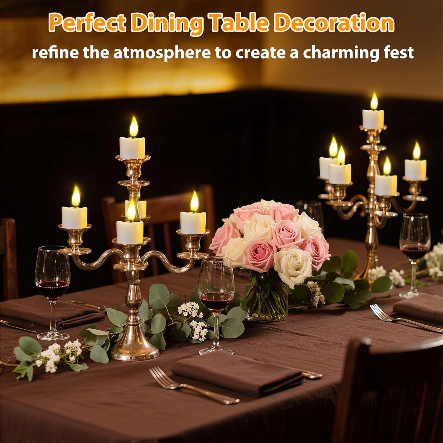 JNOEC Rechargeable Flickering Flameless Candles, 8 Pcs Fake Electric Tea Lights with Remote Control and Timer, Safe & Realistic Flame Effect LED Candles for Party, Wedding, Aniversary, Easter Decor