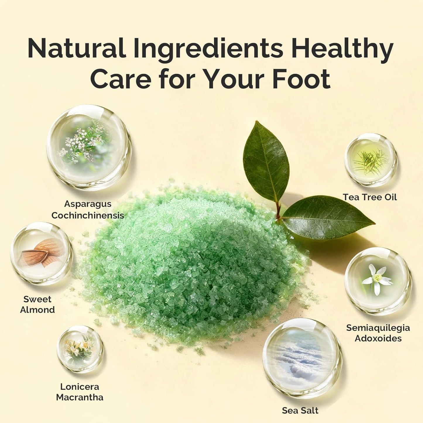 MelodySusie Tea Tree Oil Foot Soak with Sea Salt - Moisturizing Pedicure Treatment for Softening Calluses & Soothing Tired Feet - 16oz Relaxing Foot Bath to Refresh & Rejuvenate 1 Pound