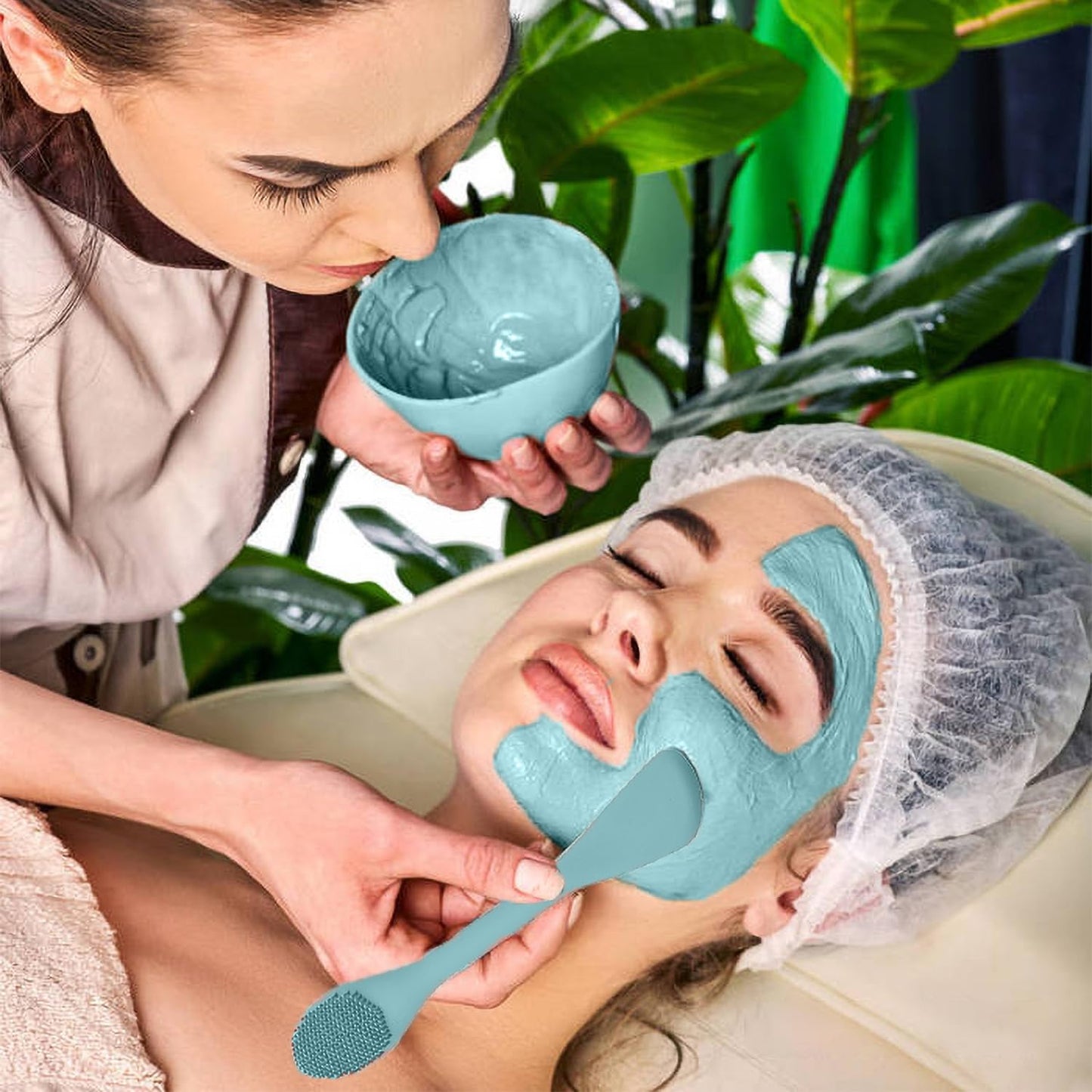 RamPula Facial Cleansing Brush, 2 in 1 Silicone Face Mask Brush & Face Scrubber, For Exfoliating, Massaging, Remove Blackheads, Makeup Skincare Removal, Applicator for Mud, Clay, Body Lotion, DIY Mask