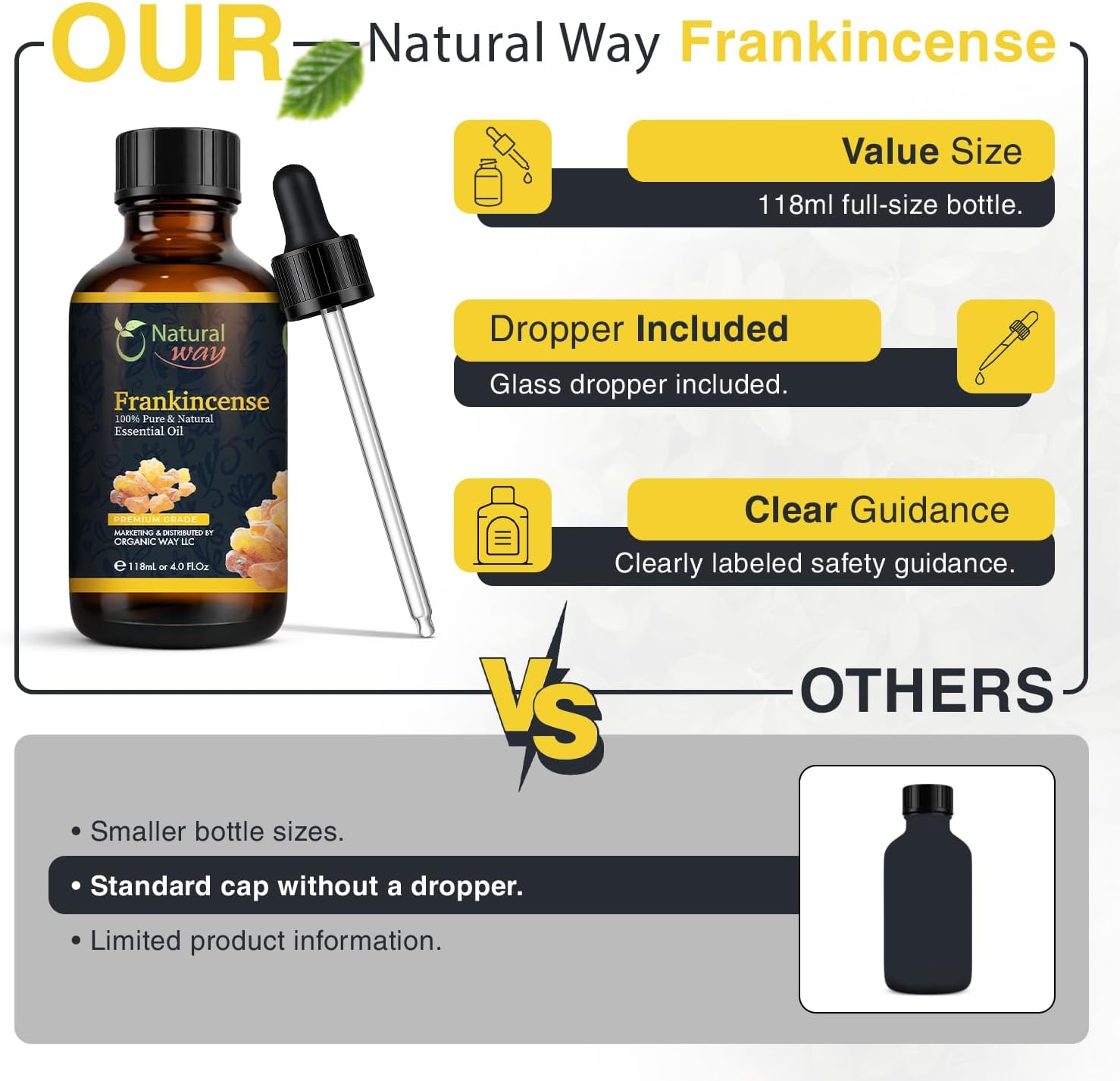 Frankincense Essential Oil | Pure Aromatherapy Oil for Diffusers, Hair Growth, Skin, Scalp Care, Massage | Refreshing Hair Oil for Women & Men | Natural Essential Oil for Diffuser | 4 Fl Oz (120 mL)