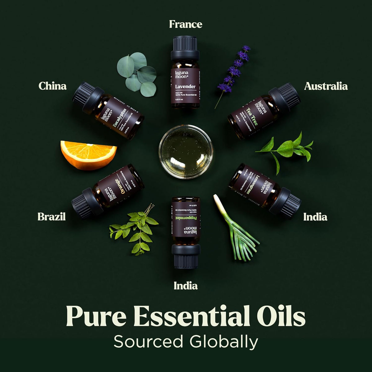 Lagunamoon Essential Oils Aromatherapy Set - 6 Oils for Diffusers