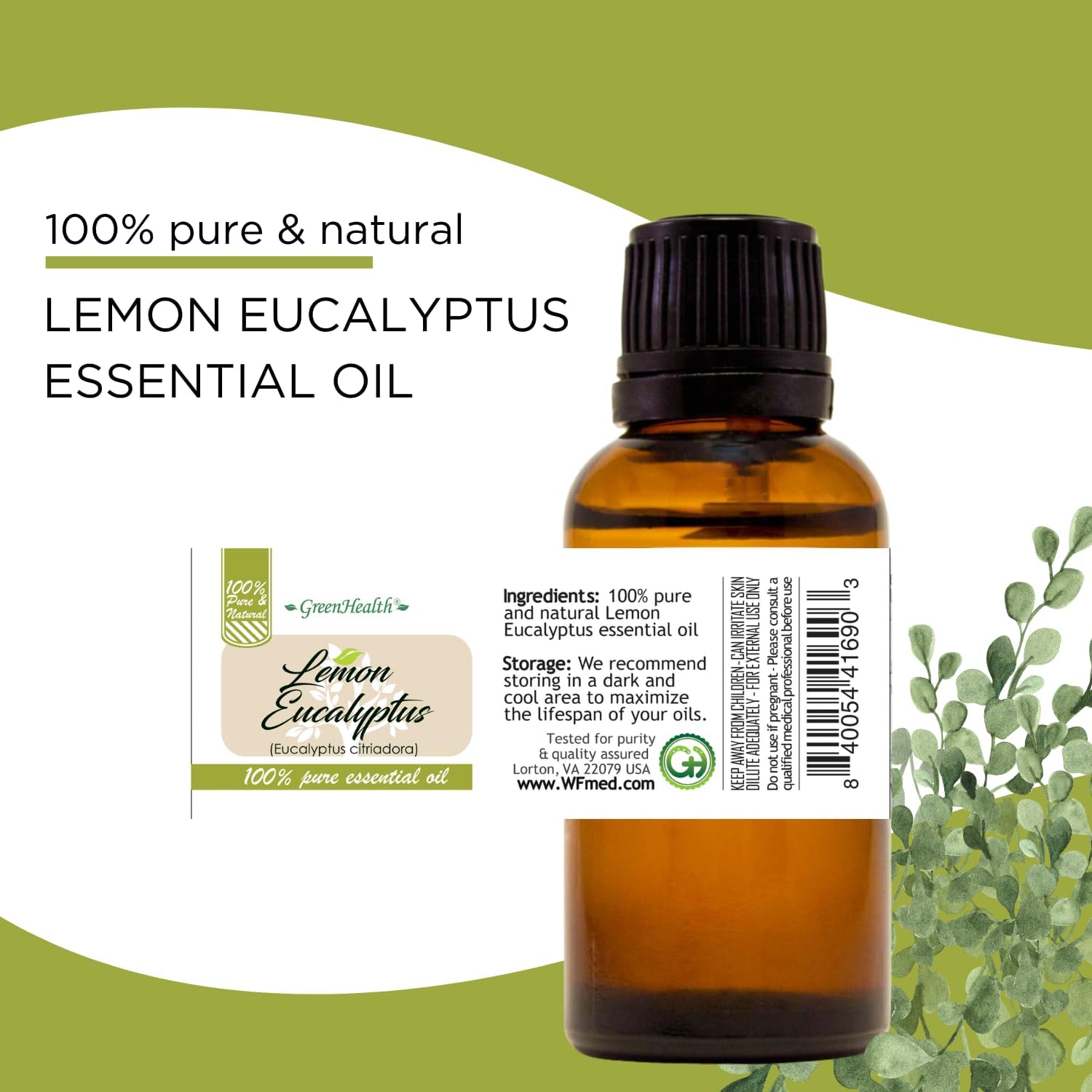 GreenHealth Lemon Eucalyptus Essential Oil - 16 fl oz - Aluminum Bottle