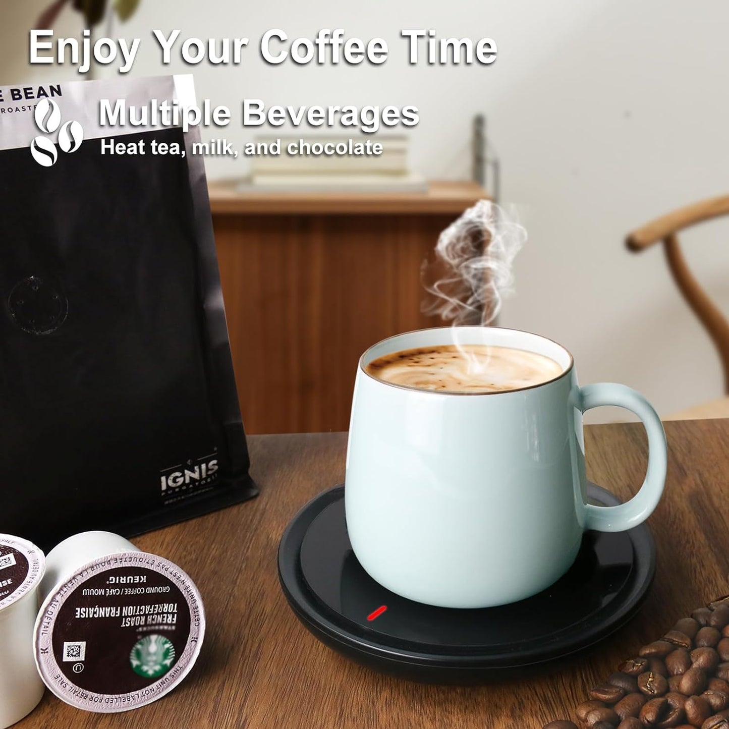 Candle & Coffee Warmer for Desk - Auto Shut Off