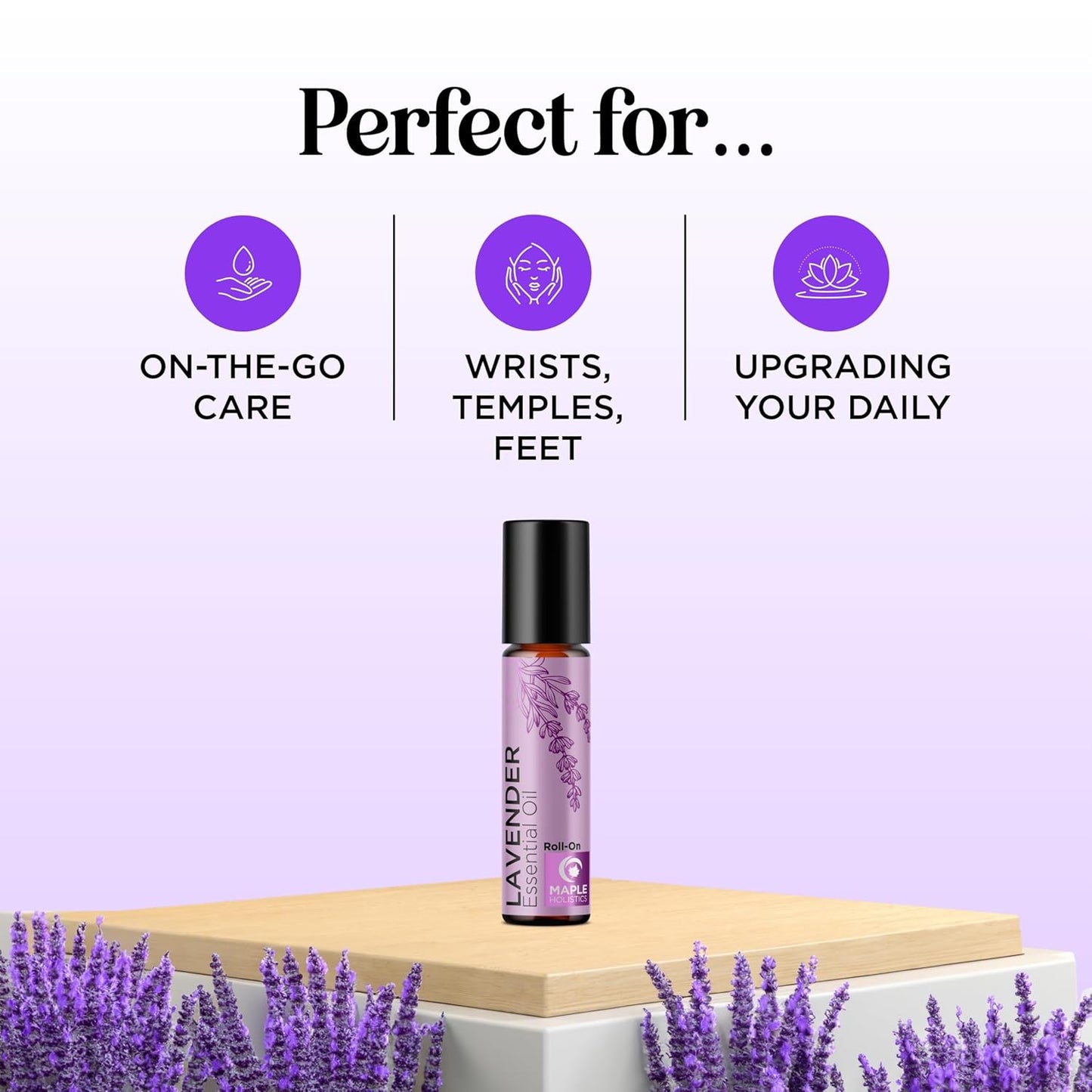 Lavender Essential Oil Roll On - Calming Aromatherapy Oil Roller for Sleep Headaches and Relaxation - Natural Pre-Diluted Sleep Oil for Nighttime Relaxation with Lavender Essential Oil for Skin 3-Pack