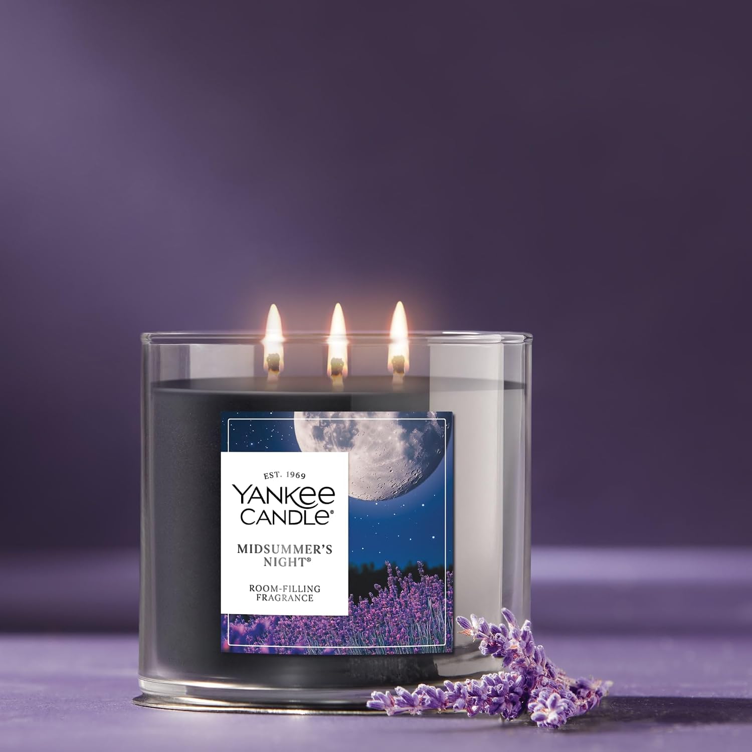 Yankee Candle Mid Summer's Night Scented Candle, 14.5oz 3-Wick Candle Jar with up to 40 Hours Burn Time, Giftable