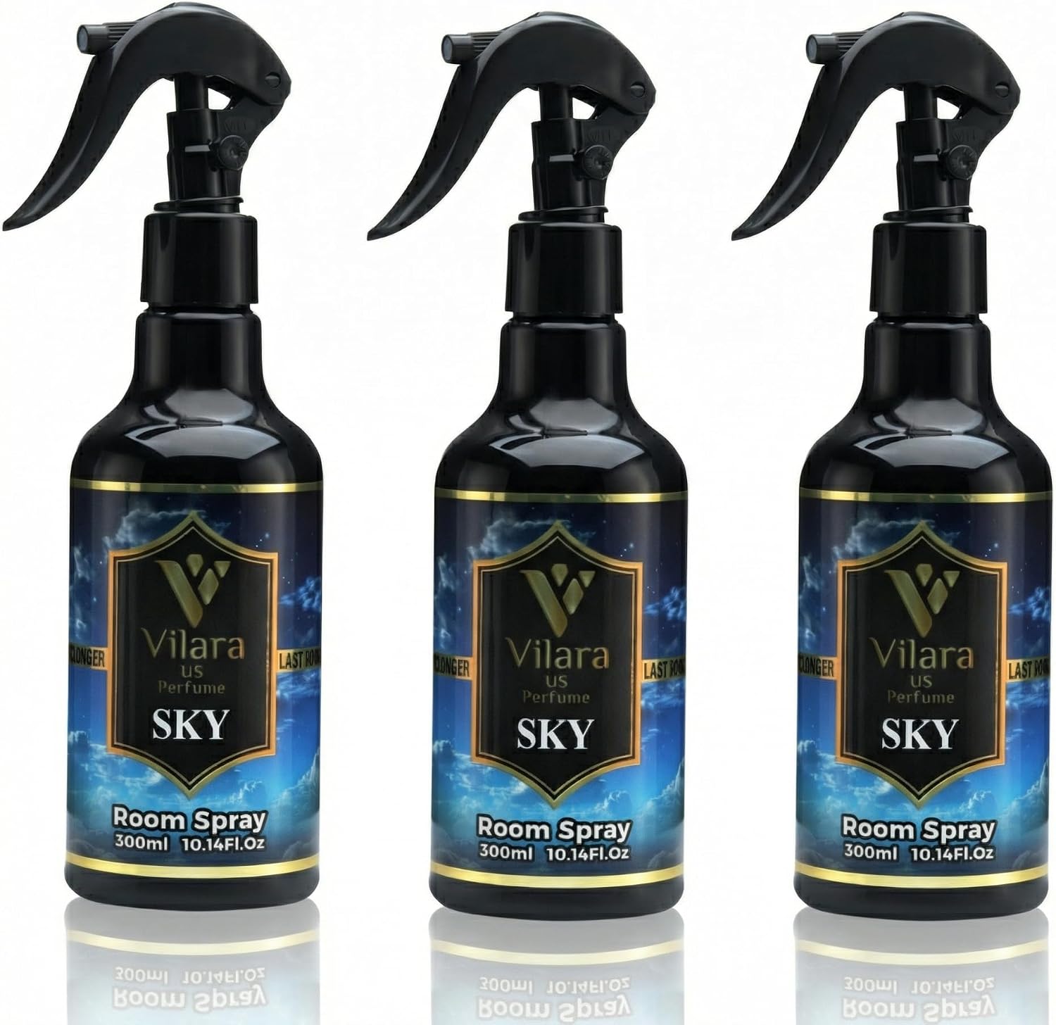 Room Spray Air Freshener –Odor Eliminator Spray for Home, Bathroom & Office – Long Lasting Floral Mist Deodorizer, Non-Toxic Natural Air Spray for Bedding 300ml (3 Sky)