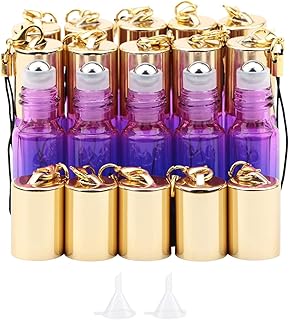 Kesell 15pcs 5ml Glass Roller Bottles Roll on Bottle Stainless Ball Gradient Color for Essential Oils, Aromatherapy Blends, Perfumes