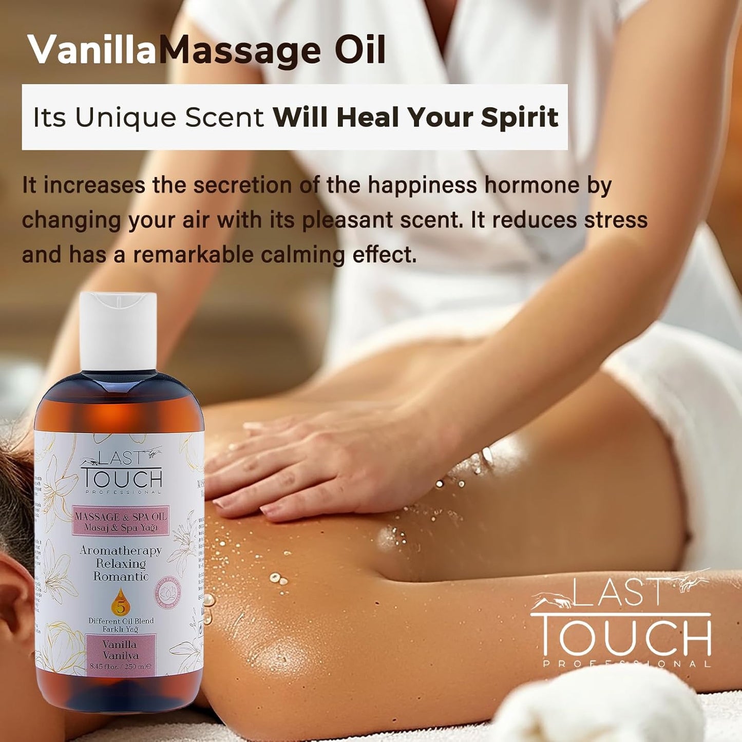 Vanilla Sensual Massage Oil for Couples Sexual - Massage Oils for Date Night - Massage Oil for Massage Therapy - Aromatherapy Oil for Intimate Moments - Aphrodisiac Oil - 8.45 Fl Oz