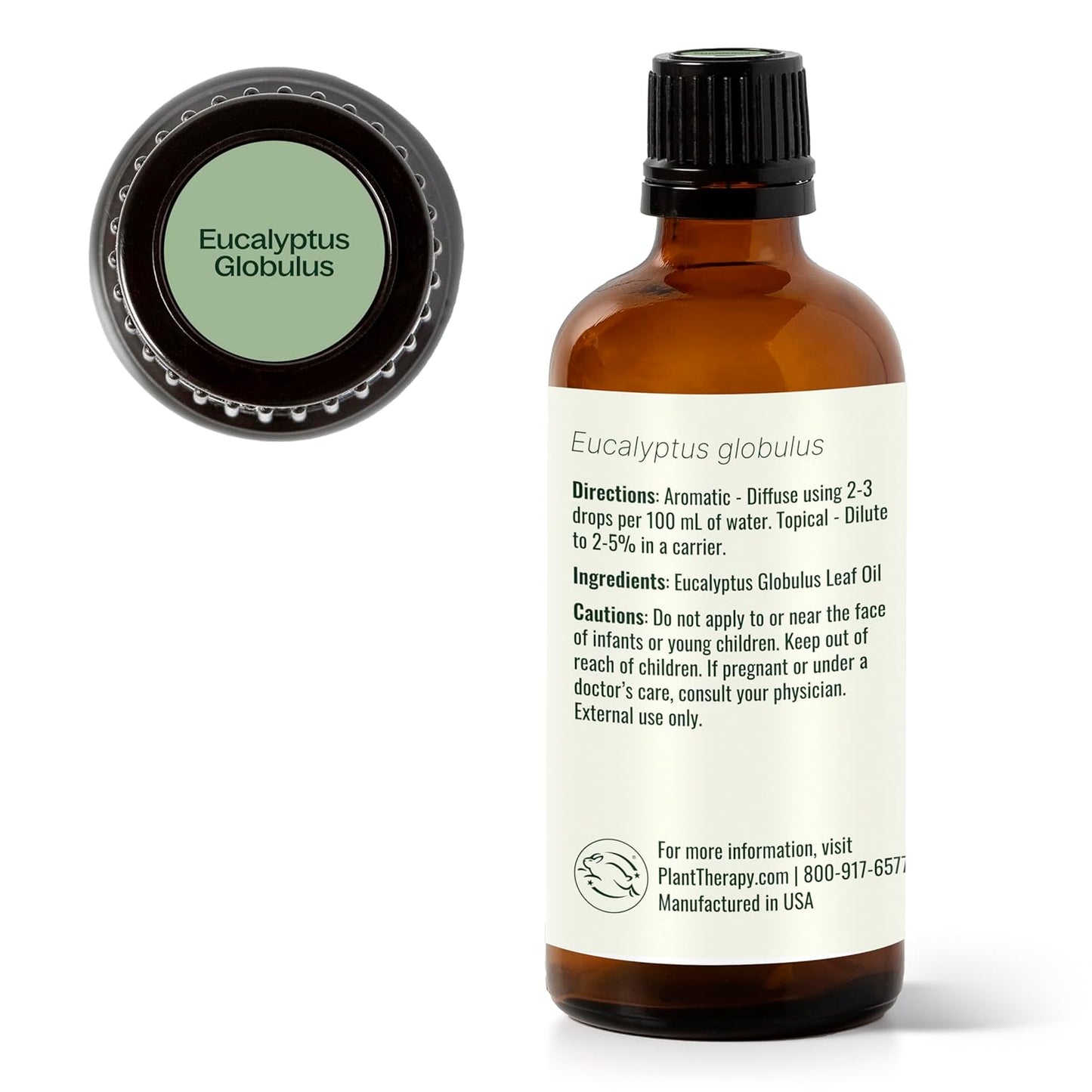 Plant Therapy Eucalyptus Globulus Essential Oil, 100 mL (3.3 oz), for Diffuser, Skin, Hair, Aromatherapy DIYs, and Clear Breathing, 100% Pure and Undiluted