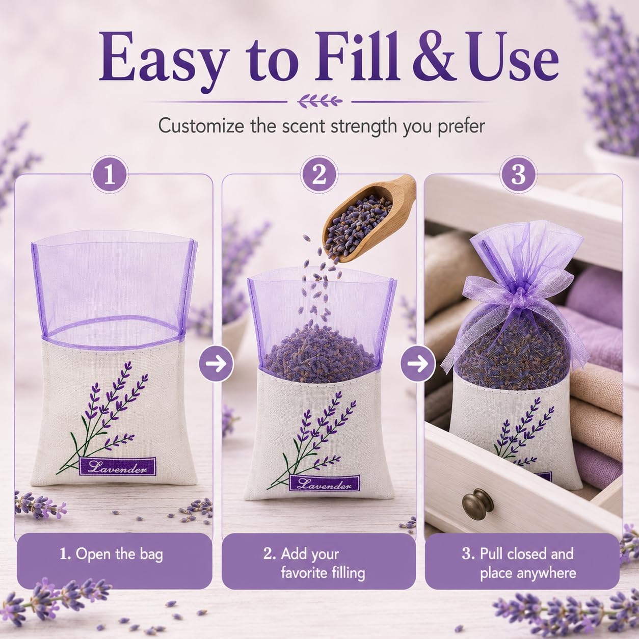 Garneck 30pcs Sachet Bags: Empty Lavender Sachet Bags with Drawstring Cotton Linen Pouch for Spices Lavender Buds Jewelry Wedding Party Decor DIY Craft