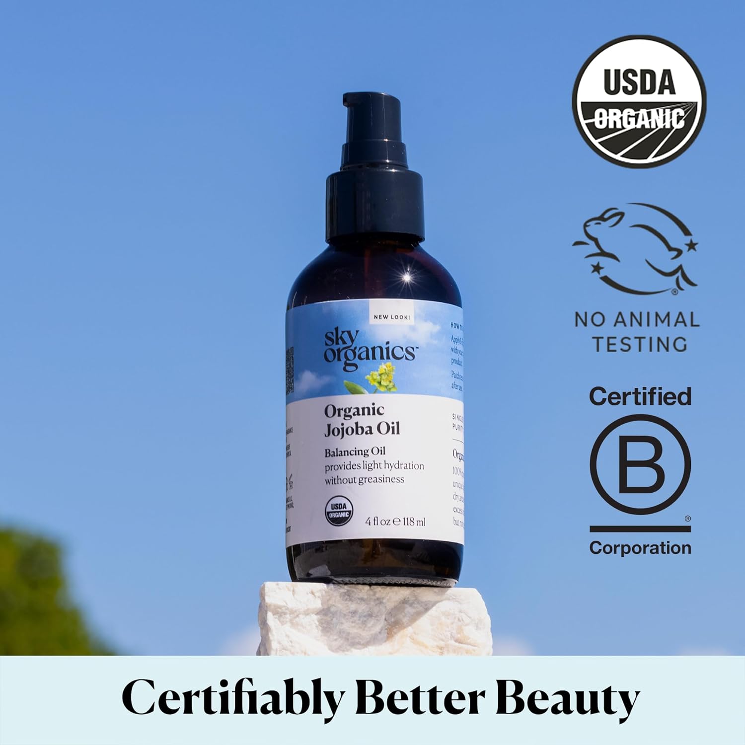 Sky Organics Organic Jojoba Oil, 100% Pure | Moisturizing for Face, Hair, Skin & Nails | Natural Cold Pressed Hexane Free | Base Carrier Oil