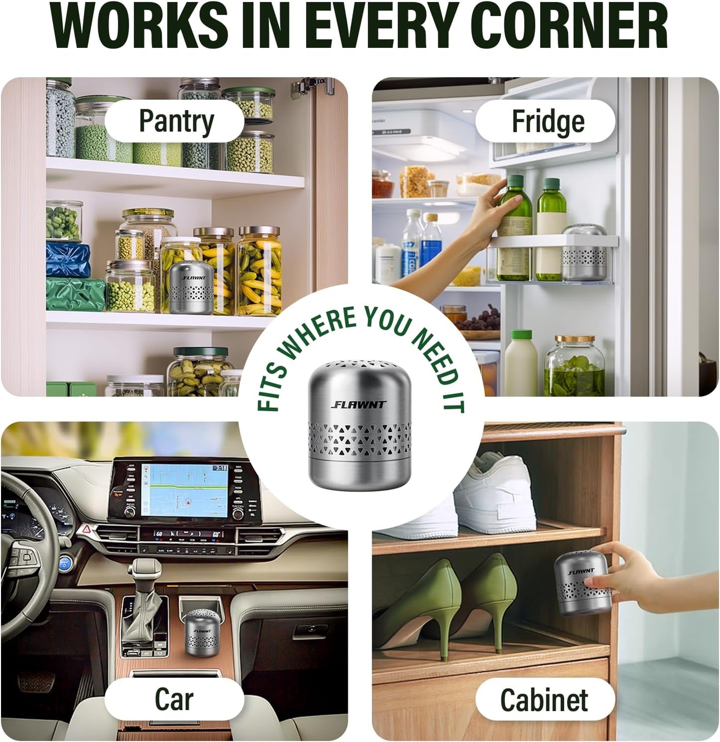 Fridge Deodorizer, Baking Soda Alternative for Refrigerator and Freezer, Long-Lasting Odor Eliminator for Smelly Fridge, Compact Kitchen Essential for Home, Apartment and RV