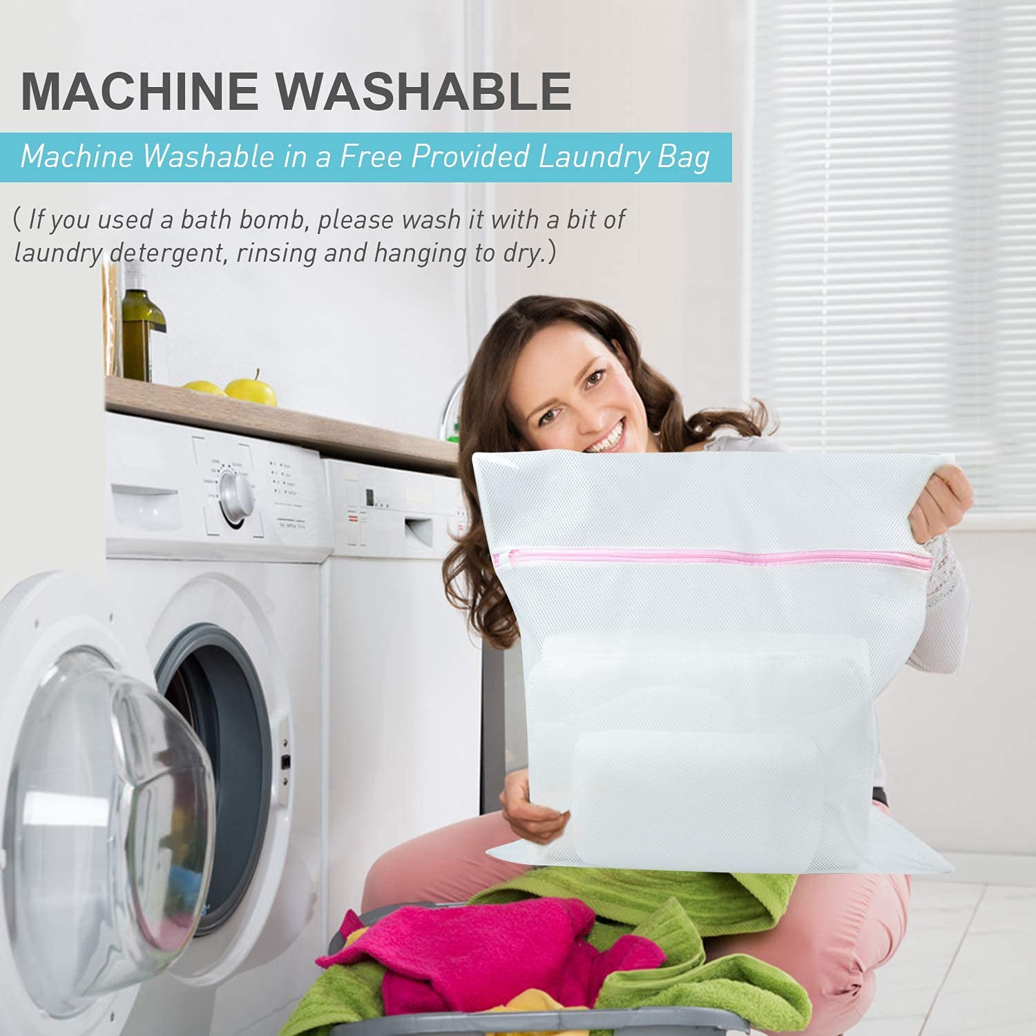 OMYSTYLE Full Body Bath Pillow, Bath Pillows for tub with Mesh Washing Bag & 21 Non-Slip Suction Cups, Spa Bathtub for Head Neck Shoulder and Back Support - 5D Air Mesh & Quick Drying