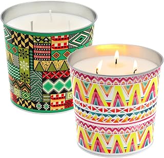 Citronella Soy Candles Infused with Eucalyptus & Lemongrass, Outdoor Emergency, Fun Natural Wax Gift for Outdoor Indoor Home Patio or Garden, 2 Packs 17 OZ Hand Poured Large Candle