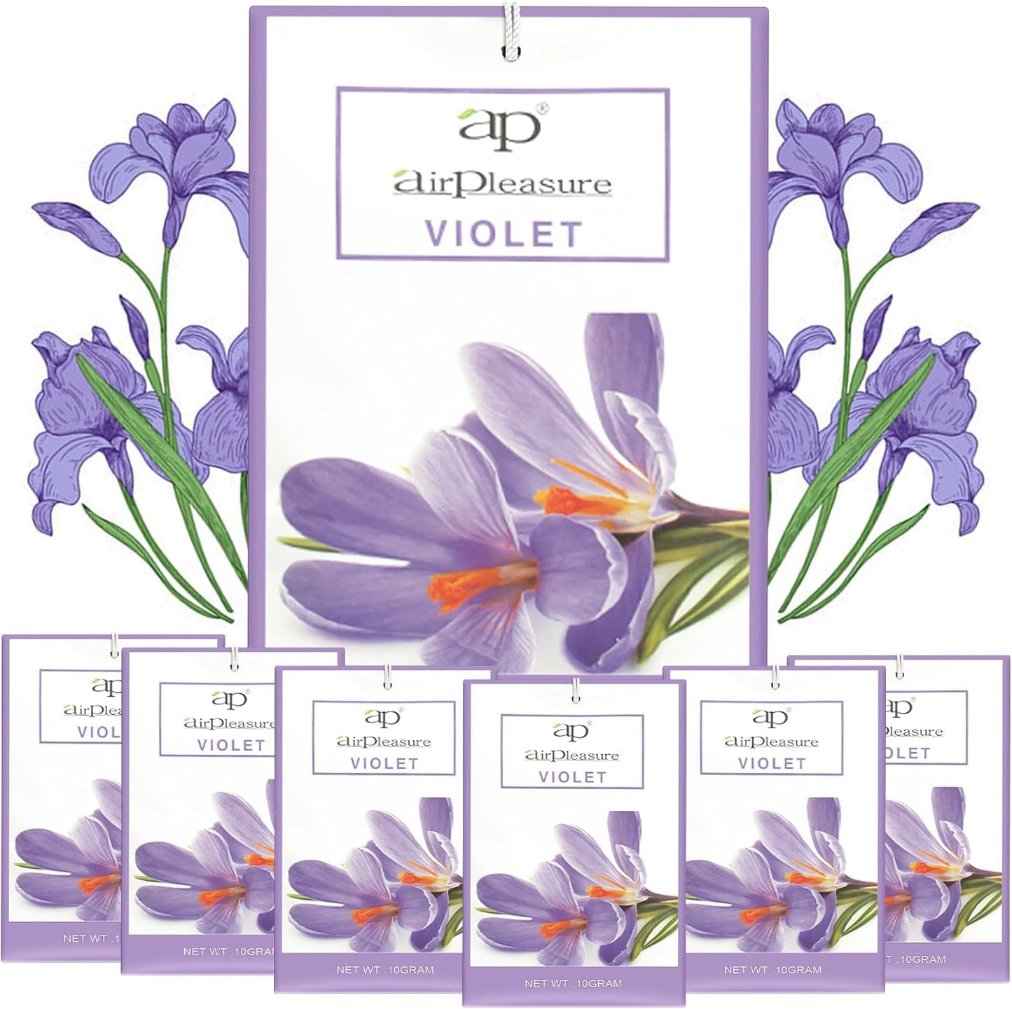 Violet Scented Sachets Bag 6 Pack for Drawers & Closets, Long-Lasting Sachets Bags Wardrobe Freshener, Drawer Deodorizer Fresh Scents Home Fragrance Air Freshener Bags for Home Room