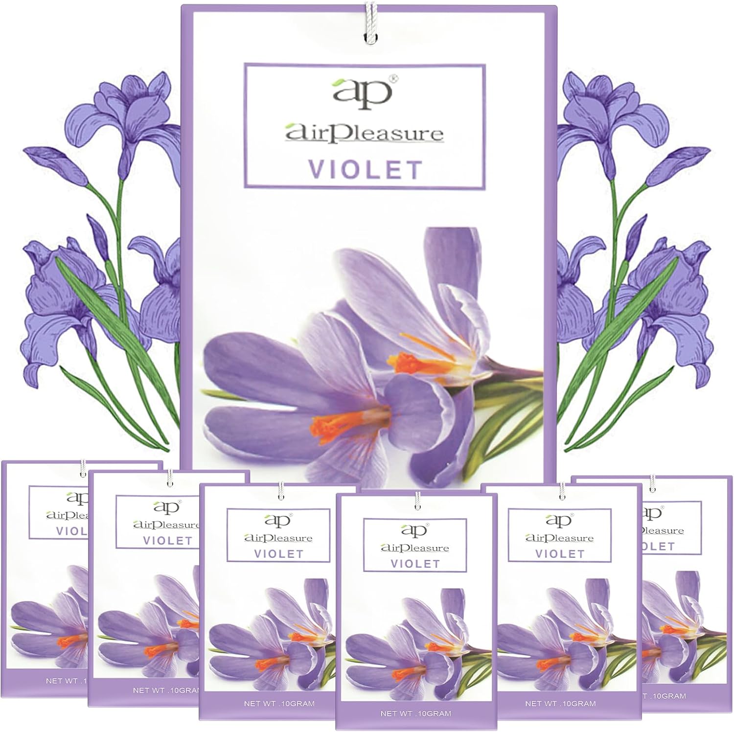 Violet Scented Sachets Bag 6 Pack for Drawers & Closets, Long-Lasting Sachets Bags Wardrobe Freshener, Drawer Deodorizer Fresh Scents Home Fragrance Air Freshener Bags for Home Room
