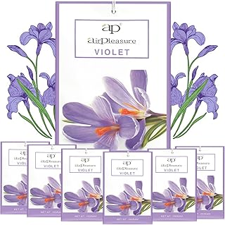 Violet Scented Sachets Bag 6 Pack for Drawers & Closets, Long-Lasting Sachets Bags Wardrobe Freshener, Drawer Deodorizer Fresh Scents Home Fragrance Air Freshener Bags for Home Room