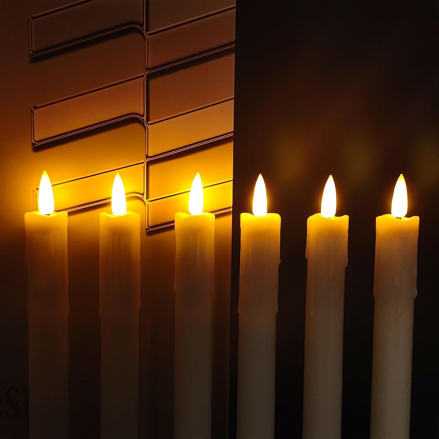 Flameless Taper Candles with Remote, 6.7 Inch Short Taper Candles Battery Operated with Flickering 3D Flame, led candles Safe for Wedding Home Christmas Poultry house lights Decor Ivory Set of 6