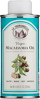 La Tourangelle, Virgin Macadamia Oil, High Smoke Point for Cooking, Sauté, Stir-Fry, Roasting, Baking, Face and Hair, Buttery Mild Taste, Cold-Pressed, 8.45 fl oz
