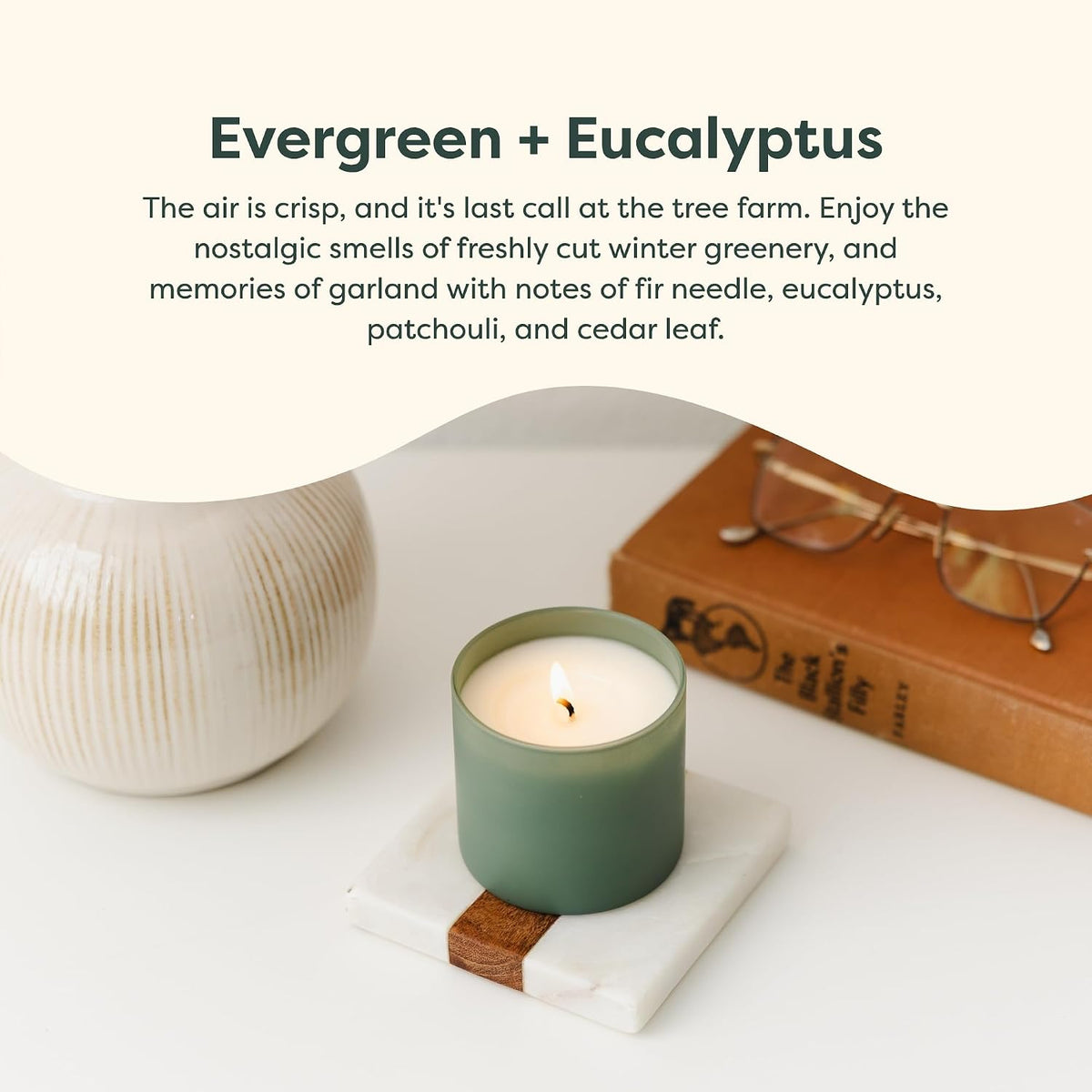 Calyan Wax Co. Dignity Series Evergreen & Eucalyptus Bourbon Scented Candle