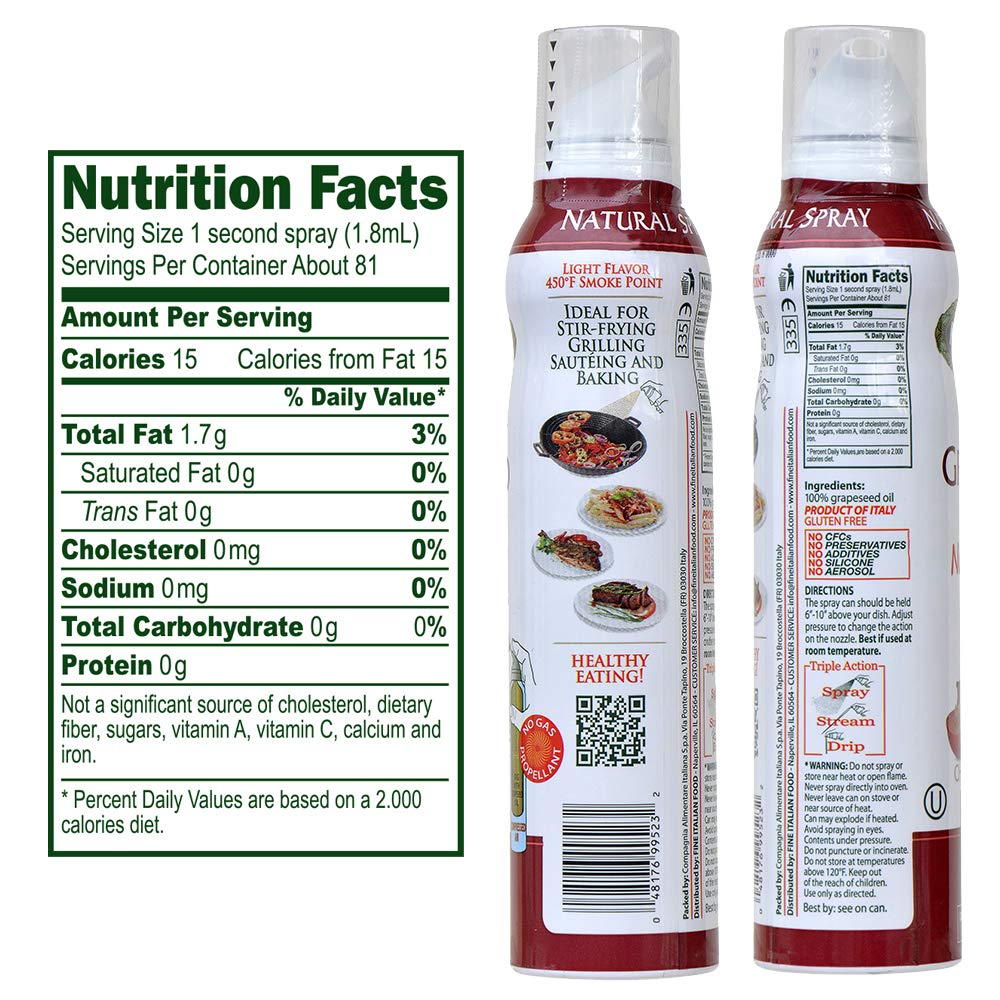 Mantova Grapeseed Oil Spray, 5 Fl Oz