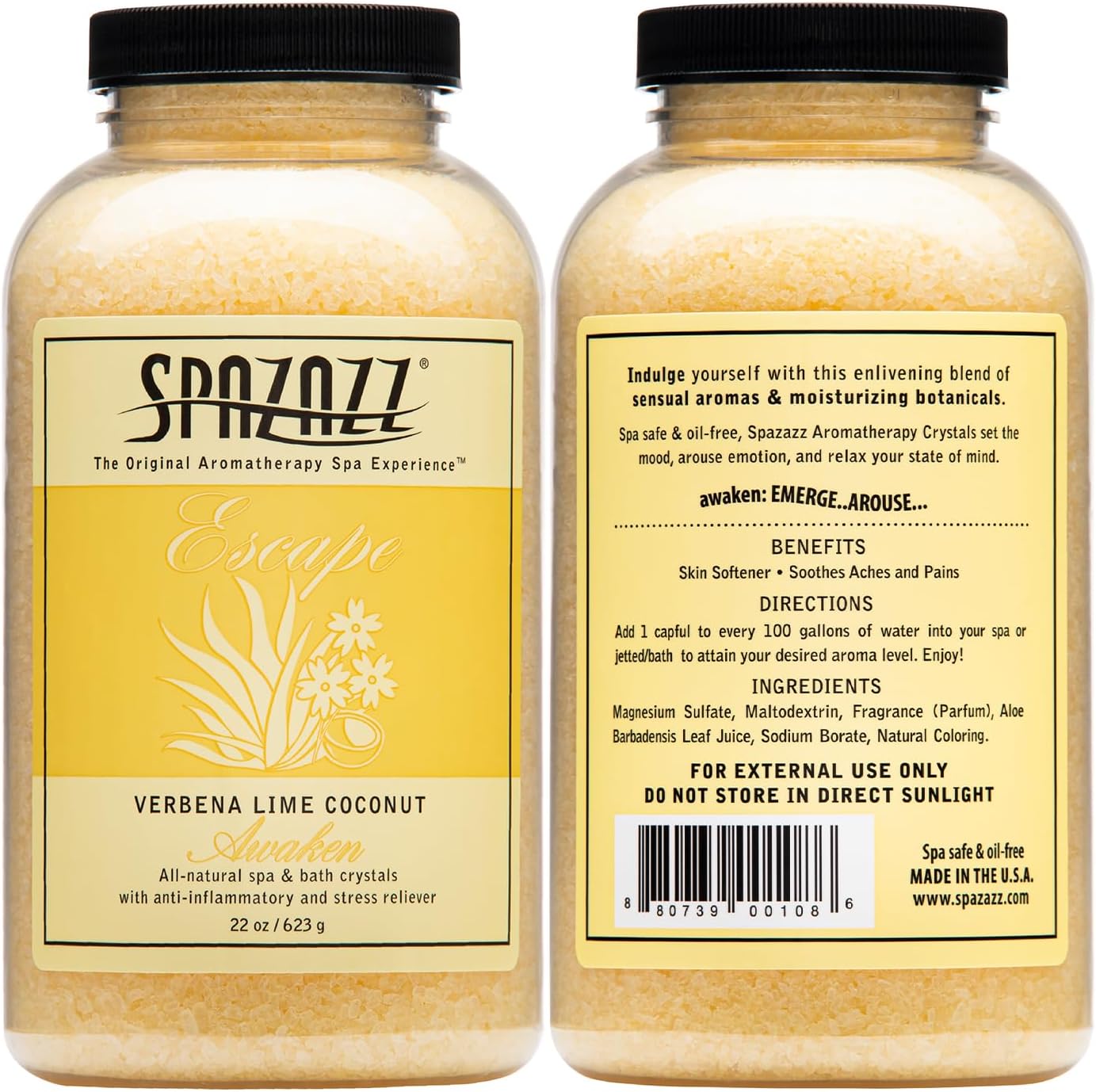 Spazazz 7377C Spa and Bath Crystals, Lime Coconut, 22 Ounce