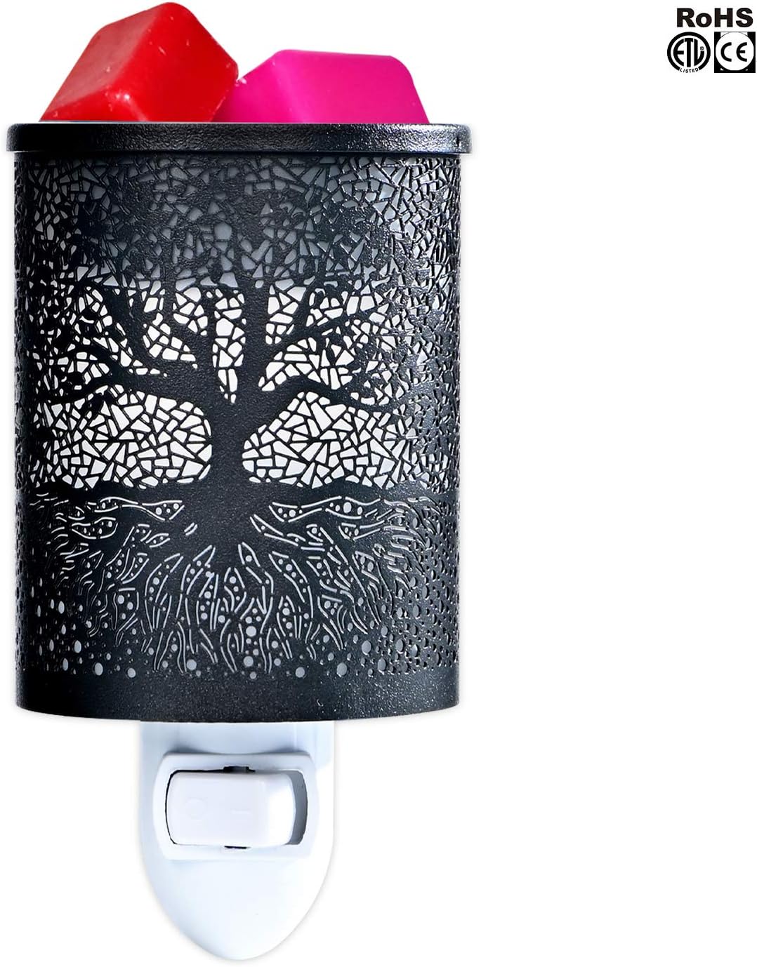 ASAWASA Metal Plug-in Wax Warmer with 1 pics Silicone Liner, Electric Wax Burner Melter Fragrance Warmer Night lamp,for Home Bedroom Kitchen Garage Gifts Décor Aromatherapy Spa (Banyan)