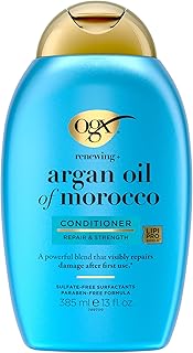 OGX Renewing + Argan Oil of Morocco Conditioner, Repair Conditioner & Argan Oil Helps Strengthen & Repair Dry, Damaged Hair, Paraben-Free, Sulfate-Free Surfactants, 13 fl. oz