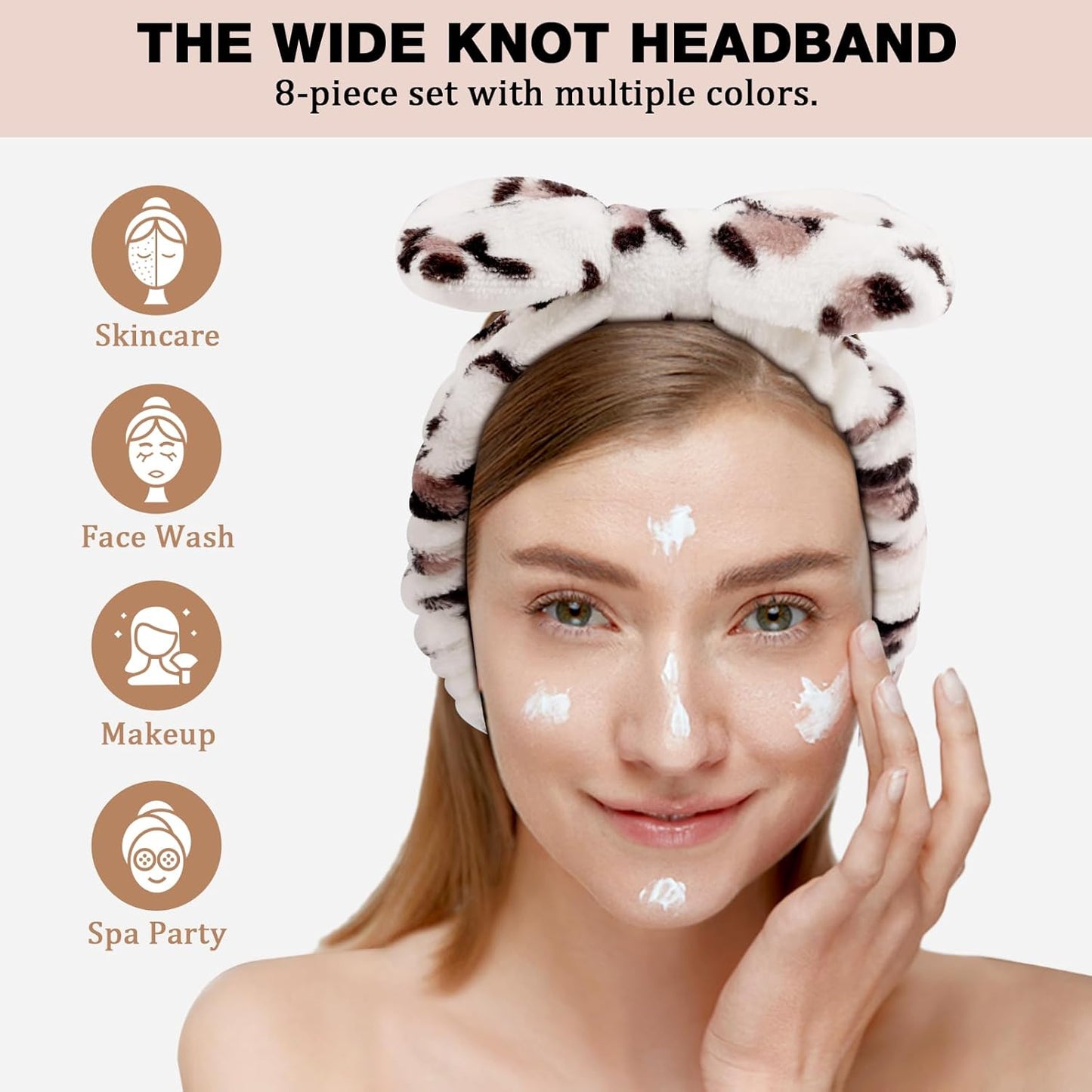 YOOVR 8pcs Spa Headband, Stocking Stuffers for Teen Girls Women, Bulk Cute Small Christmas Trendy Stuff Gifts, Skincare Makeup Face Wash Headband, Hair Accessories, Party Favors Easter Basket Stuffers
