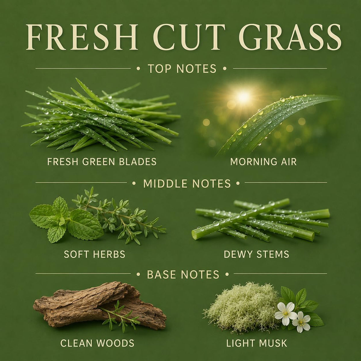 Affinati Fresh Cut Grass 17 oz 3-Wick Luxury Soy Blend Candle