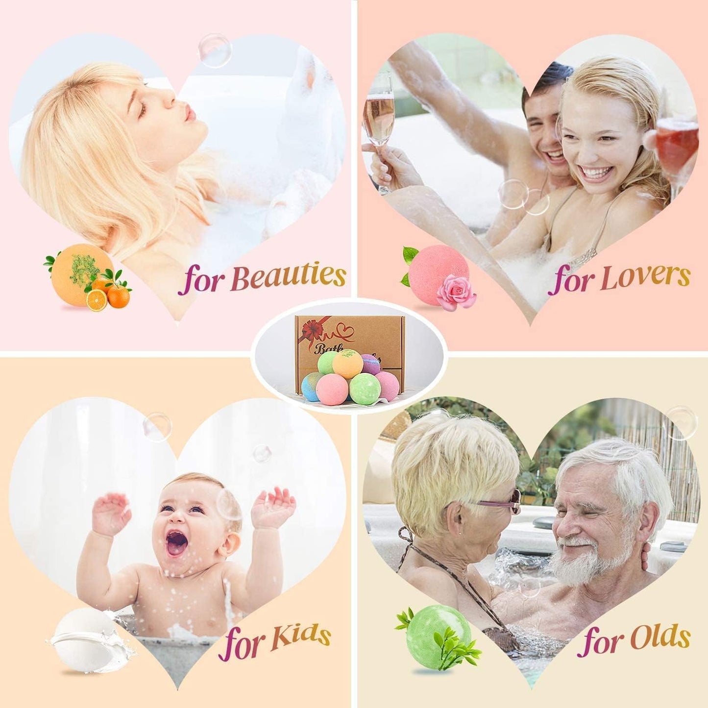 BOENFU Bath Bombs Gift Set 12 Large Natural Essential Oils Bathbombs, Dry Skin Moisturize, Perfect for Bubble Spa Bath, Handmade Birthday Gifts, idea for Her/Him, Wife, Girlfriend