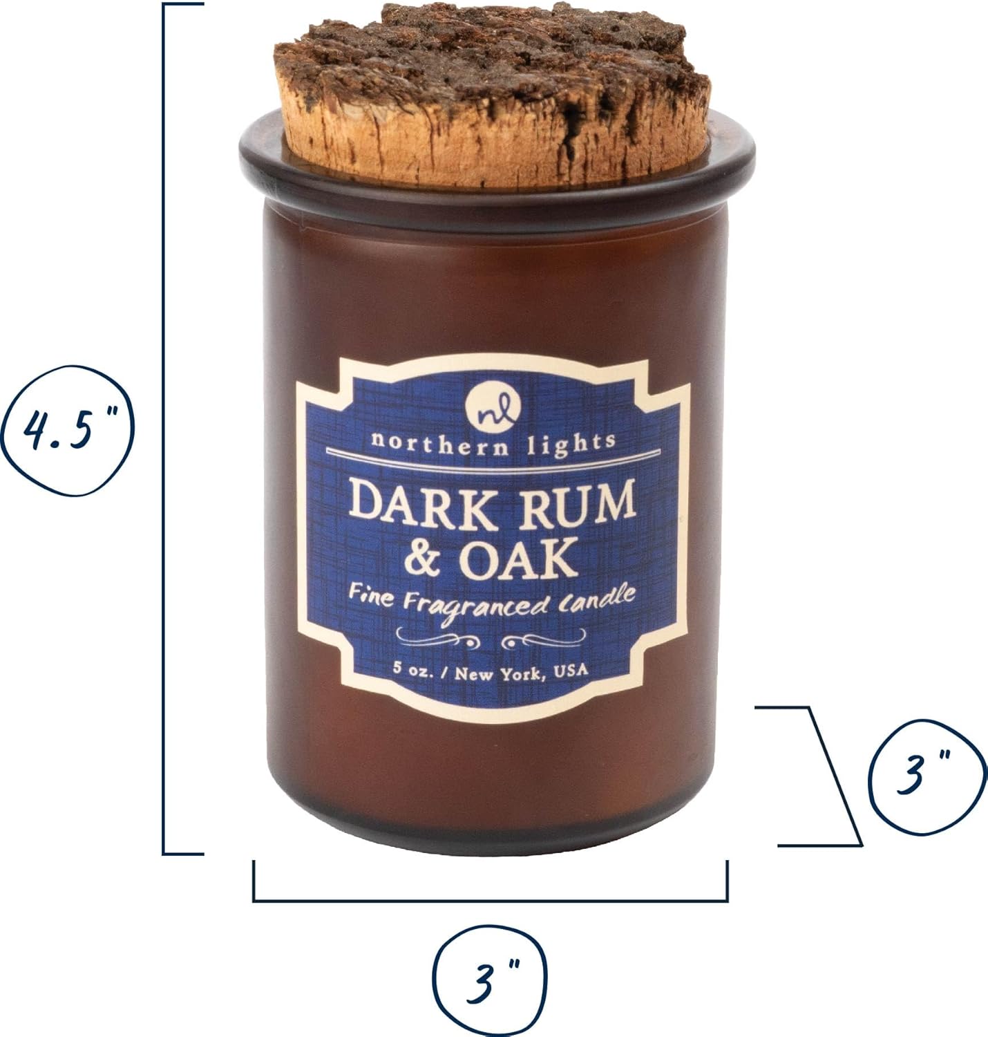 Northern Lights Candles Spirit Candles, Dark Rum & Oak